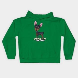 funny cute min pin for mom and dad gift Miniature Pinscher Kids Hoodie